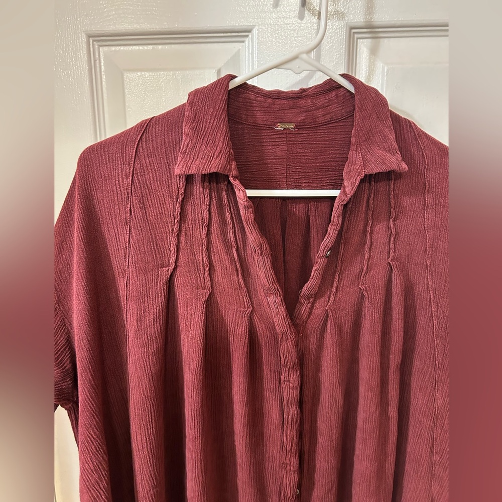 Free People Crinkle Spin Me Tunic Shirt Dress - Picture 5 of 11